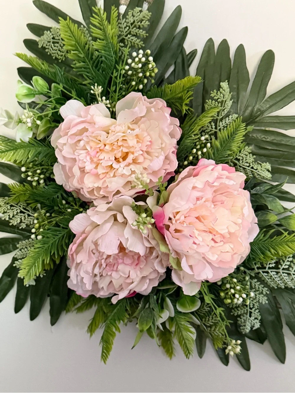Large Wreath | Blush Pink Peony w/Green Foliage